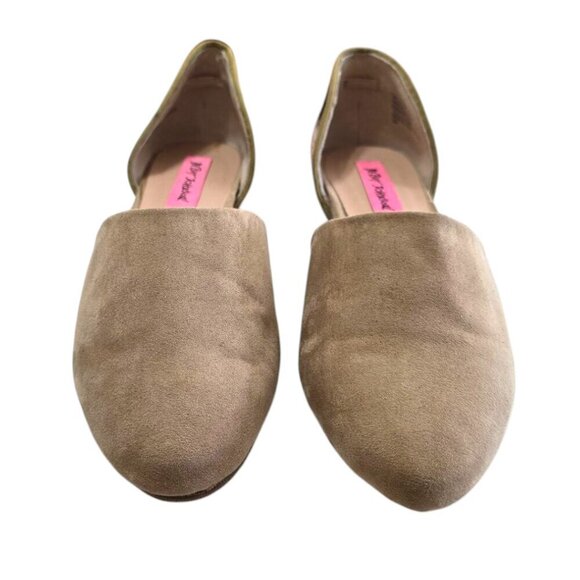 Betsey Johnston Tan & Rose Gold Timeless D'Orsay Flats Sz 9 - Picture 2 of 9
